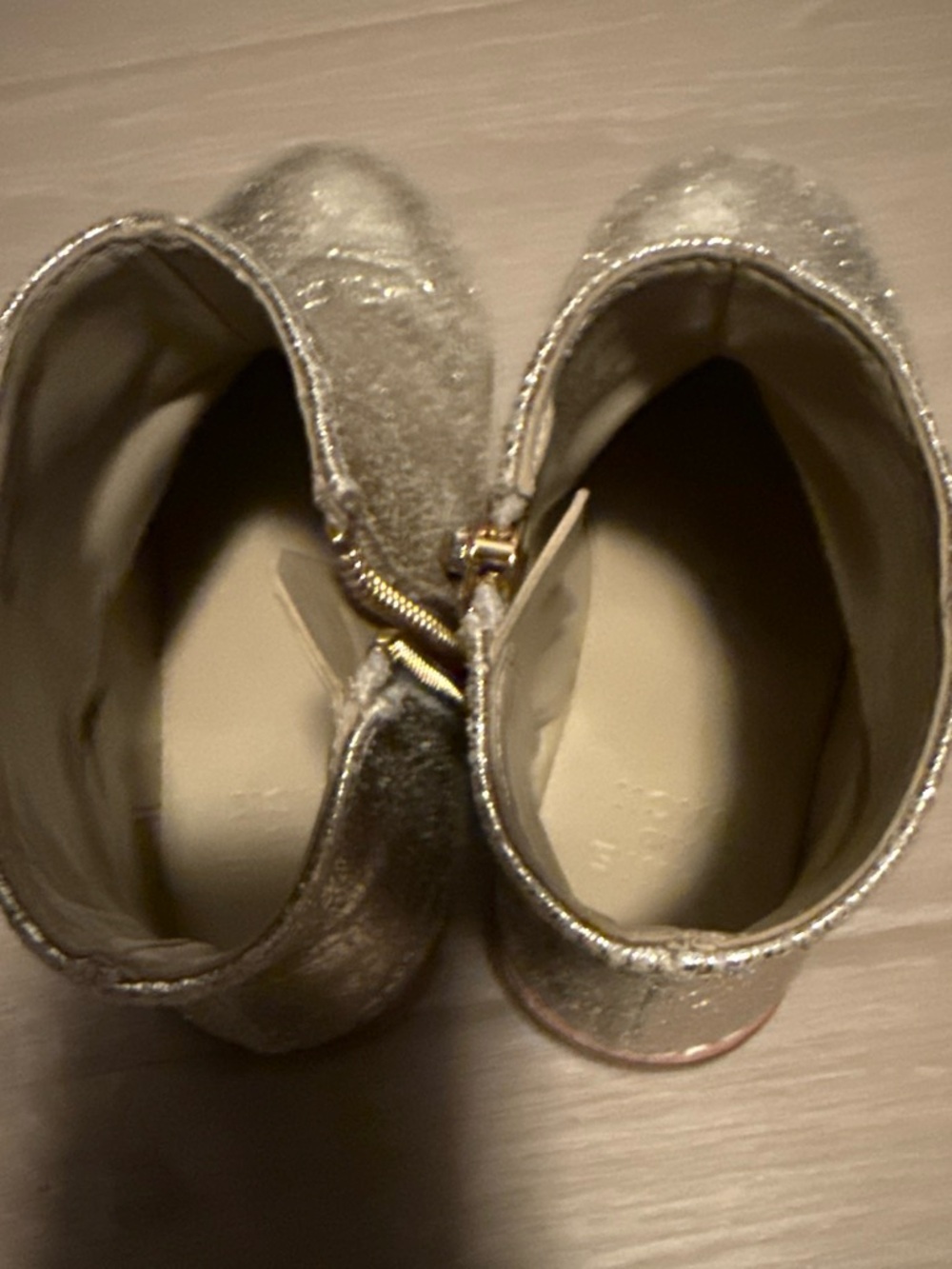 Janie and Jack Metallic Gold Glitter Ankle Boots for Kids - Picture 6 of 7